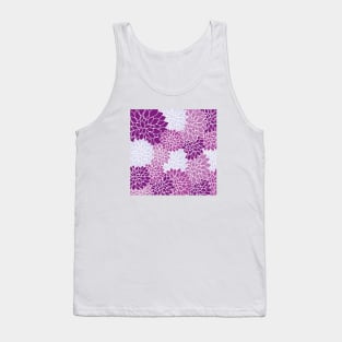 Purple Floral Pattern Tank Top